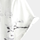 White Floral Hawaiian Shirt for Men