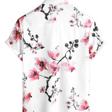 Summer Short Sleeve Shirt in Pink Flowers for Men