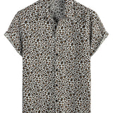 Short Sleeve Leopard Print Shirt for Men