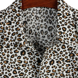 Short Sleeve Leopard Print Shirt for Men
