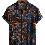 Men's Retro Style Short Sleeve Cotton Shirt