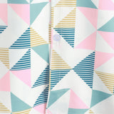 Cotton Summer Short Sleeve Shirt with Geometric Triangle Pattern for Men