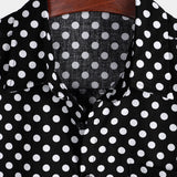 Men's Short Sleeve Shirt with Black Dots for Summer