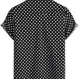 Men's Short Sleeve Shirt with Black Dots for Summer