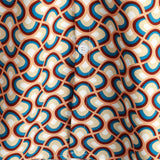 Summer Cotton Short Sleeve Shirt for Men, Retro, Buttons, Vintage, Geometric, Circles, Cool