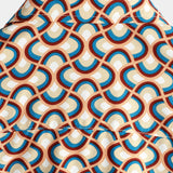 Summer Cotton Short Sleeve Shirt for Men, Retro, Buttons, Vintage, Geometric, Circles, Cool