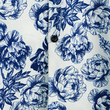 Short Sleeve Cotton Skull and Flower Punk Rock Shirt for Men