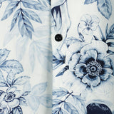 Casual Short Sleeve Cotton Shirt with Button and Skull Pattern for Men