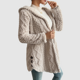 Barbora - Hooded Cardigan Made of Faux Fur