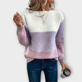Clara - Elegant, Tricolor Patchwork Sweater