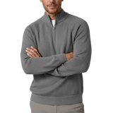 Men's Sweater with Half-Zip and Stand-Up Collar – Gray