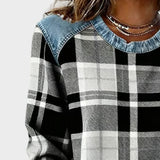 Ivy – Women's Patchwork Check Sweatshirt