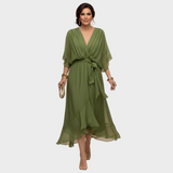 Monica Chiffon - Dress with a V-neck