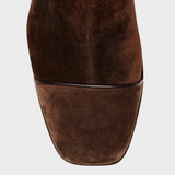 Alma - Suede Ankle Boots on a Block Heel
