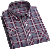 Plaid Short Sleeve Cotton Shirt