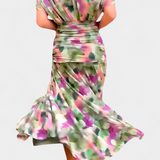 Magda - Long Floral Dress with V-Neck