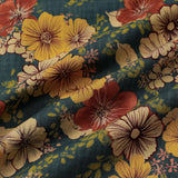 Short Sleeve Breathable Cotton Shirt with Vintage Botanical Print for Men