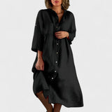 Isa - Cotton-Linen Shirt Dress