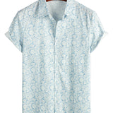 Casual Floral Pattern Cotton Shirt for Men