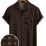 Summer Casual Vintage Cotton Shirt Short Sleeve for Men