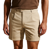 Men's Shorts with Pleats and Pockets – Beige and Versatile