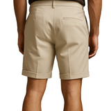 Men's Shorts with Pleats and Pockets – Beige and Versatile