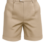 Men's Shorts with Pleats and Pockets – Beige and Versatile