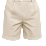 Men's Shorts with Pleats and Pockets – Offwhite and Versatile