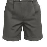 Men's Pleated Shorts with Pockets – Dark Gray and Versatile