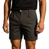 Men's Pleated Shorts with Pockets – Dark Gray and Versatile