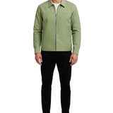 Light Twill Jacket for Men – Pea Green – Regular Fit