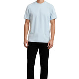 Men's Cotton T-Shirt – Breathable Short Sleeve Round Neck – Misty Blue