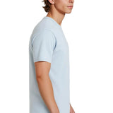 Men's Cotton T-Shirt – Breathable Short Sleeve Round Neck – Misty Blue