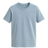 Men's Cotton T-Shirt – Breathable Short Sleeve Round Neck – Misty Blue