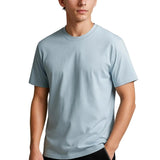 Men's Cotton T-Shirt – Breathable Short Sleeve Round Neck – Misty Blue