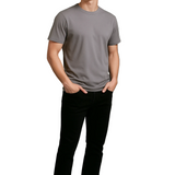 Men's Cotton T-Shirt – Breathable Short Sleeve Round Neck – Iron Gray