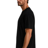 Men's Cotton T-Shirt – Breathable, Short Sleeve, Round Neck – Black-Rock