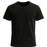Men's Cotton T-Shirt – Breathable, Short Sleeve, Round Neck – Black-Rock