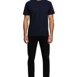 Men's Cotton T-Shirt – Breathable, Short Sleeve, Round Neck – Navy Blue