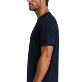 Men's Cotton T-Shirt – Breathable, Short Sleeve, Round Neck – Navy Blue