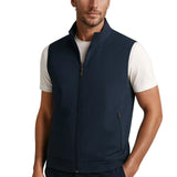 Men's Casual Vest with Stand-Up Collar and Zipper