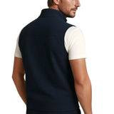 Men's Casual Vest with Stand-Up Collar and Zipper