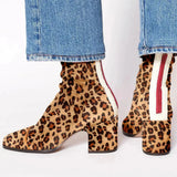 Alma - Suede Ankle Boots on a Block Heel
