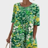 Elena - Loose and Light Midi Dress in Floral Print