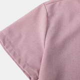 Men's Casual Shirt Made of Silk Cotton in Solid Color with Buttons and Short Sleeves, Breathable
