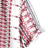 White and Red Short Sleeve Cotton Beach Shirt for Men in Stripes