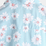 Men's Summer Short Sleeve Hawaiian Shirt in Blue with Daisy Flowers