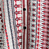 White and Red Short Sleeve Cotton Beach Shirt for Men in Stripes