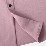 Men's Casual Shirt Made of Silk Cotton in Solid Color with Buttons and Short Sleeves, Breathable