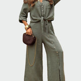 Mia - Women's modern, solid color, two-piece suit